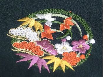 華紋 一つ紋（縫い紋・刺繍紋）加工