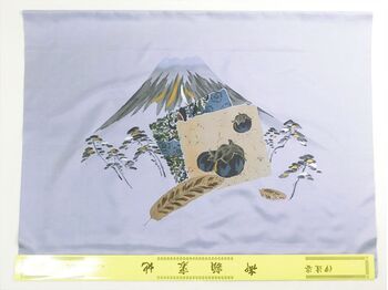 洗える男物 額裏 No.2 富士に扇 薄茶