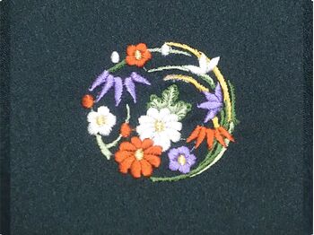 華紋 一つ紋（縫い紋・加賀紋・刺繍紋）加工 1番柄