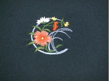 華紋 三つ紋（縫い紋・刺繍紋）加工 3番柄