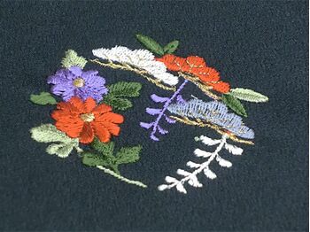 華紋 一つ紋（縫い紋・刺繍紋）加工 8番柄