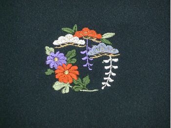 華紋 三つ紋（縫い紋・刺繍紋）加工 8番柄