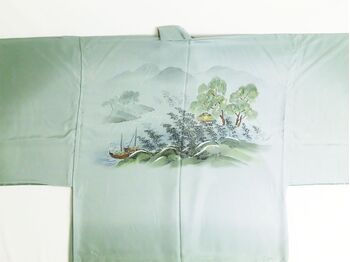 kimono underwear  “Hakusan” (3) Toyama Sansui (landscape) green