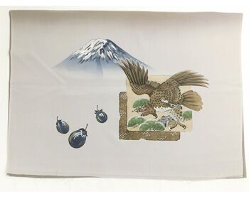 男物 額裏 茶色 一富士二鷹三茄子 「白山」ブランド