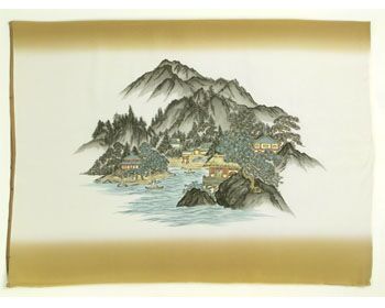 男物 額裏 金茶 山水 「天竜」ブランド