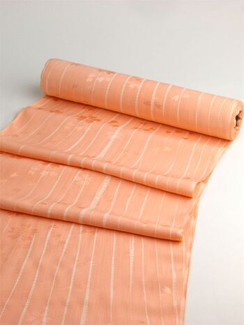 Pure silk jyuban(kimono underwear) skirt willow shibori cherry blossom blizzard pattern salmon / beige