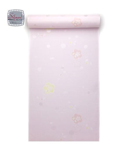 洗える長襦袢 反物 絞り柄 ピンク 水玉紋意匠