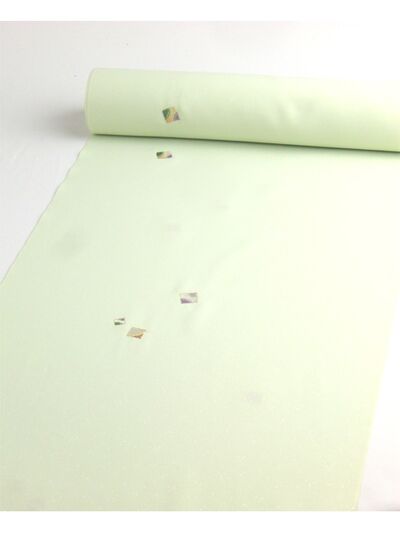 洗える着物 刺繍小紋 薄ひわ色（薄緑系） 光触媒消臭 色紙