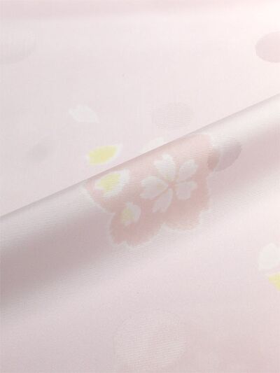 洗える長襦袢 反物 絞り柄 ピンク 水玉紋意匠 生地風合い
