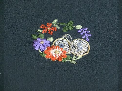 華紋 三つ紋（縫い紋・刺繍紋）加工 4番柄