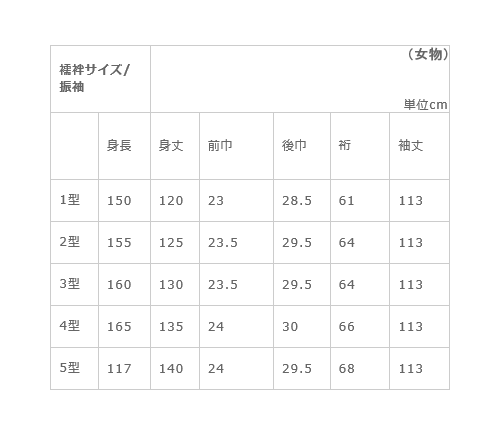 サイズ表