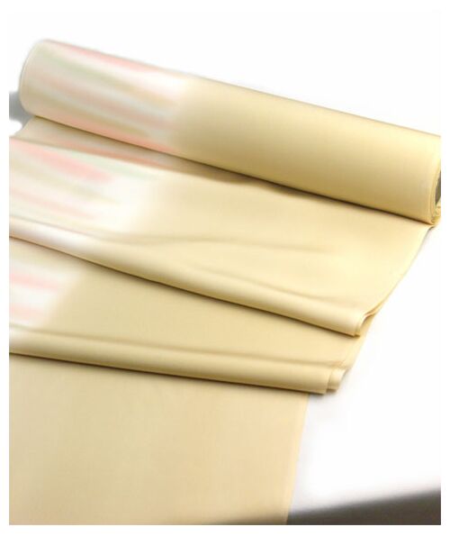 Pure Silk jyuban(kimono underwear) Hand Blurred Yuzen Golden Tea / Seika Fabric