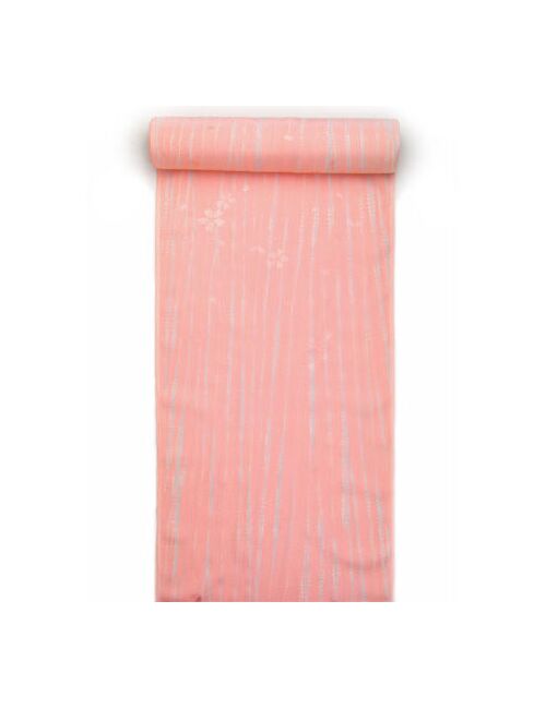 Pure silk jyuban(kimono-underwear) Yanagi shibori Cherry blossom blizzard pattern Pink/Gray