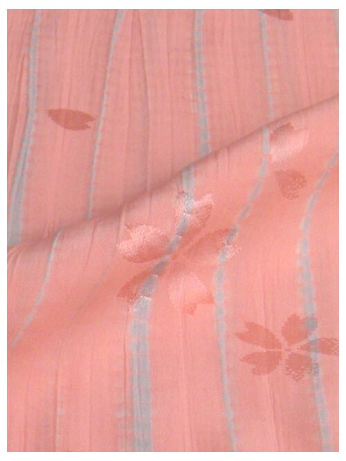 Pure silk jyuban(kimono-underwear) Yanagi shibori Cherry blossom blizzard pattern Pink/Gray