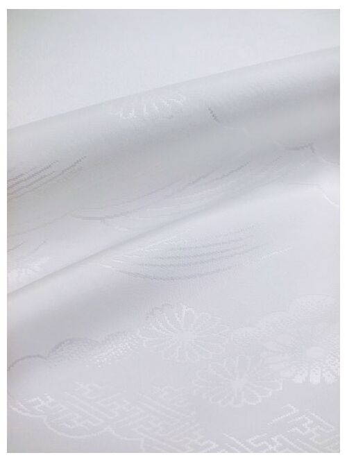 Washable jyuban(kimono underwear)cloud and flower desin white