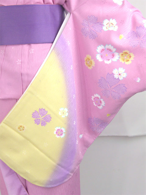 袴用着物アート小町二尺袖きものK501/藤紫系 袖